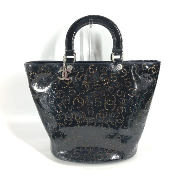 CHANEL punching Logo CC CC Mark NO5 Hand Bag Tote Bag - Picture 1 of 14